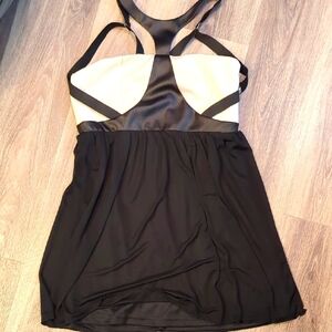 Black and Cream Spaghetti Strap Dress